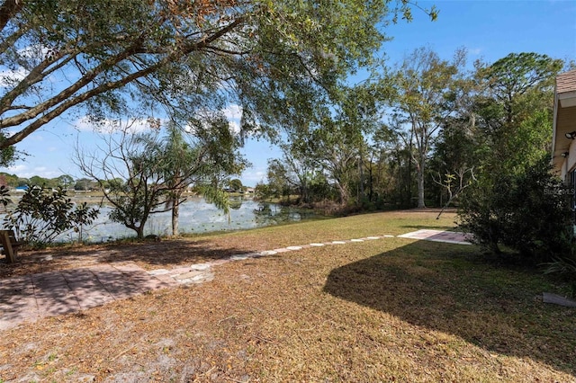 view of yard featuring a water view