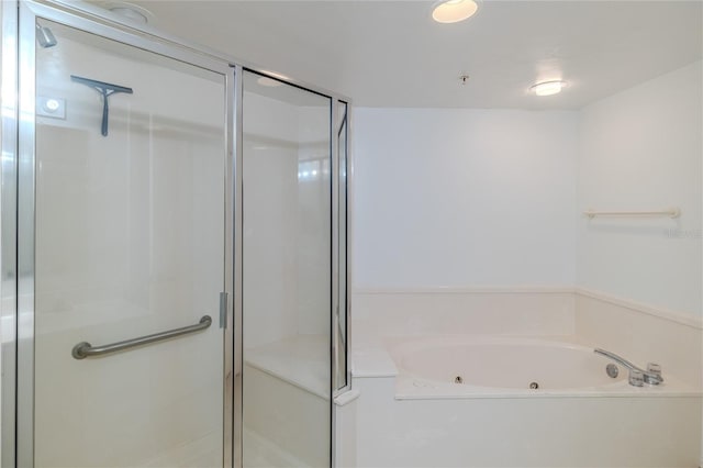 bathroom with plus walk in shower