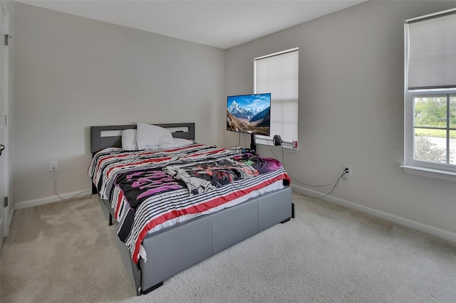 bedroom featuring carpet