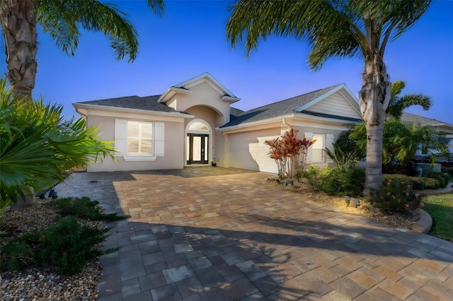 view of front facade with a garage