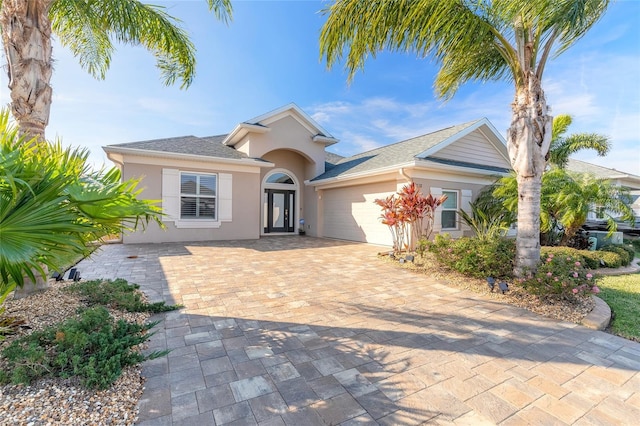 view of front of property featuring a garage