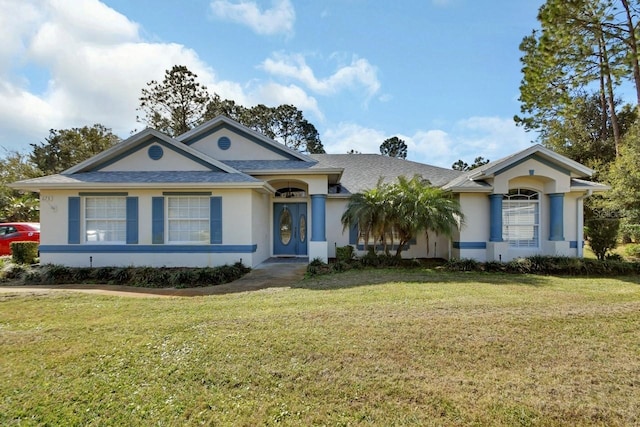 ranch-style home with a front yard