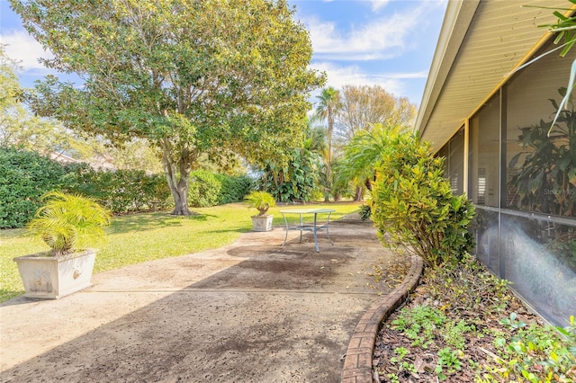 view of yard featuring a patio area