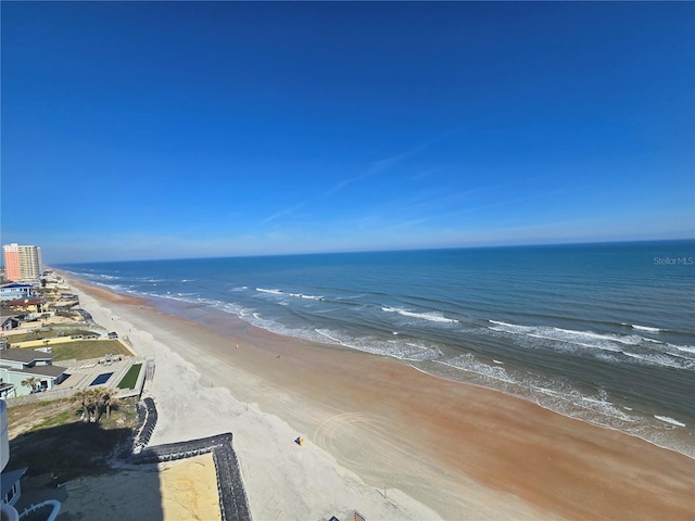 view of water feature with a view of the beach