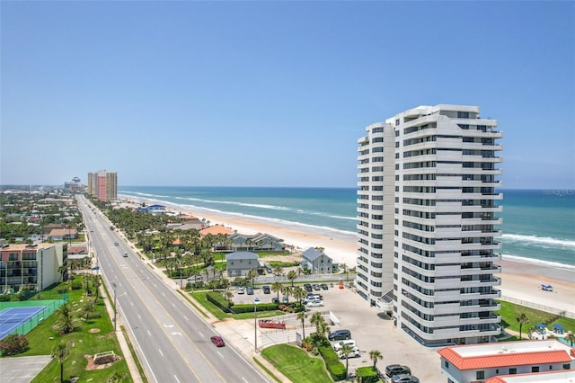 view of water feature with a view of the beach