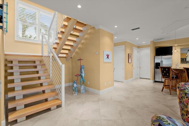 stairs with ornamental molding