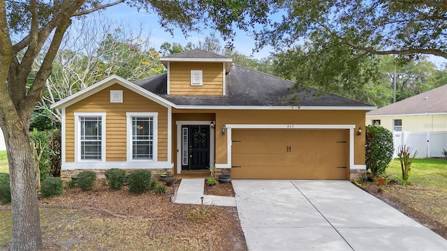 view of front of house featuring a garage