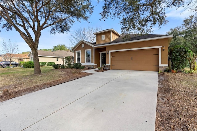 view of front of house with a garage