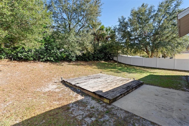 view of yard with a deck