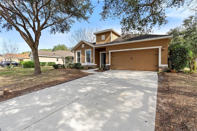 view of front facade with a garage