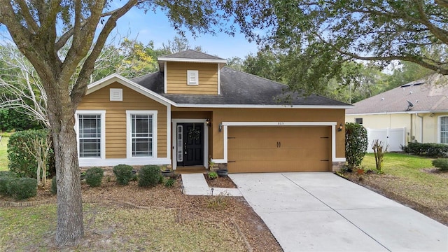 view of front facade with a garage