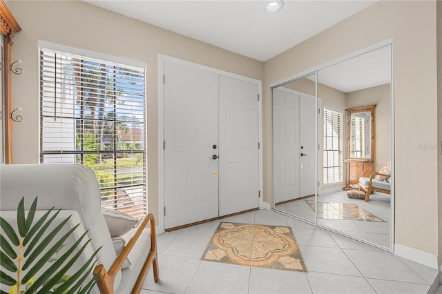 view of tiled foyer