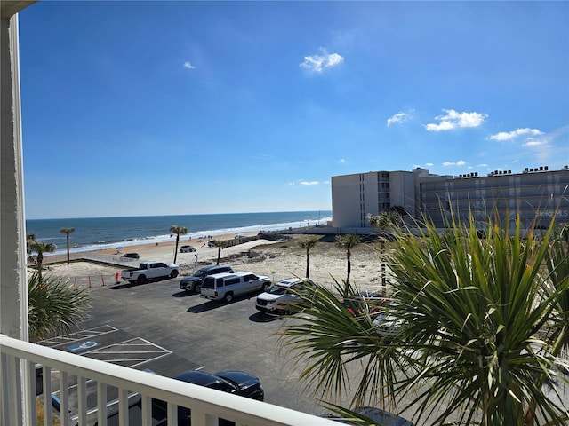 property view of water with a beach view