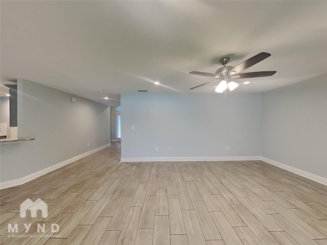 spare room featuring ceiling fan