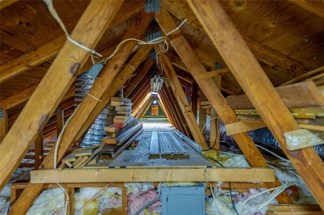 view of attic