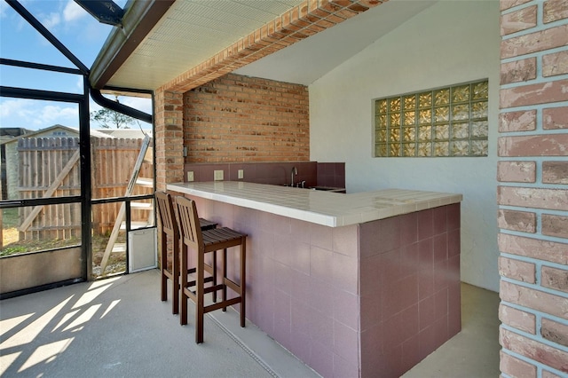 sunroom with sink