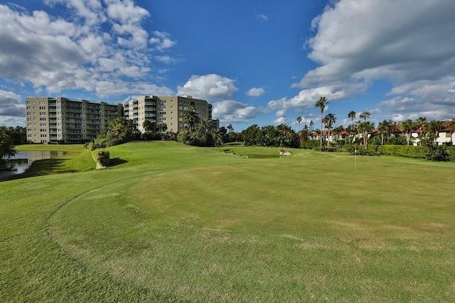 view of property's community featuring a yard