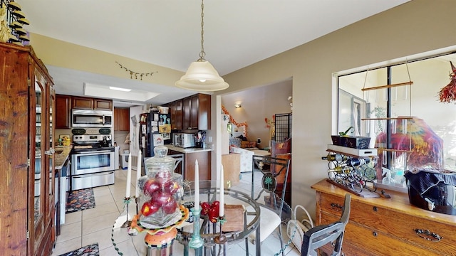 view of tiled dining space