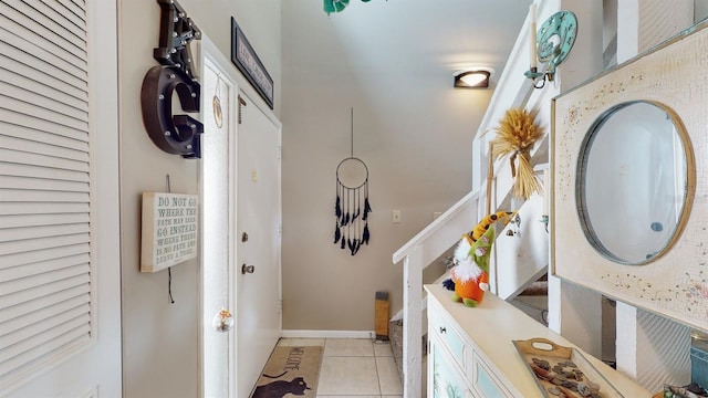 interior space with tile patterned floors