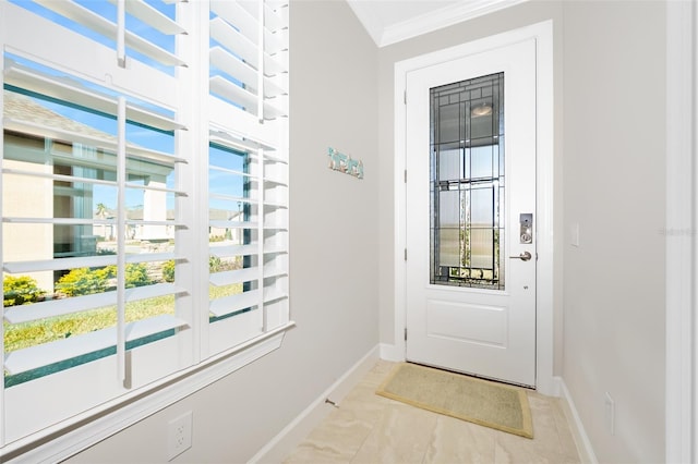 doorway with ornamental molding