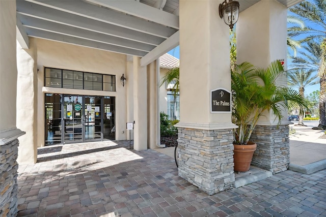 entrance to property with french doors