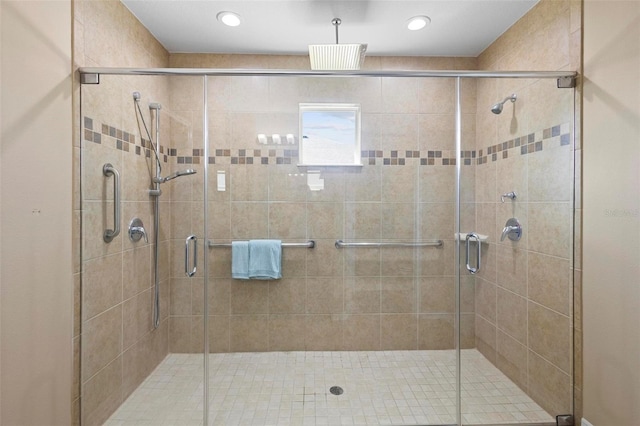 bathroom with an enclosed shower