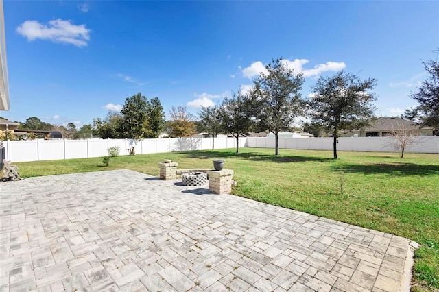 view of patio with a fenced backyard