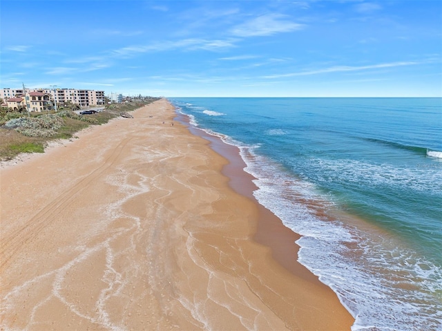 view of water feature featuring a beach view