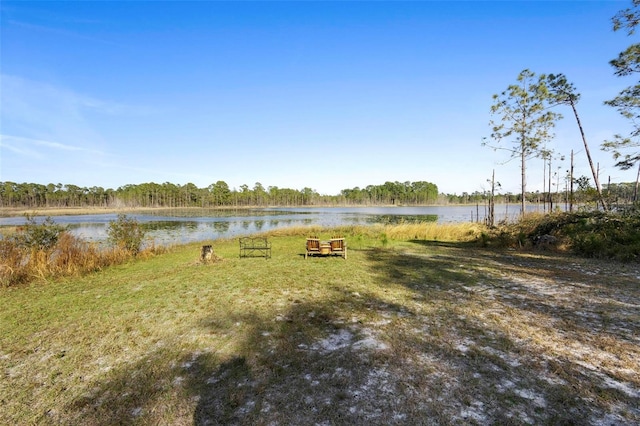 exterior space featuring a water view