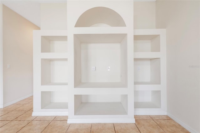 interior space with built in shelves