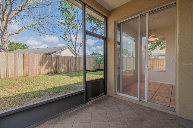 view of unfurnished sunroom