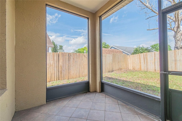 view of unfurnished sunroom