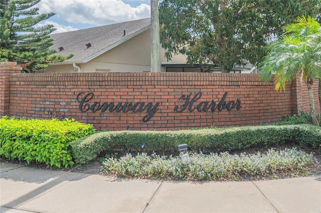 view of community sign