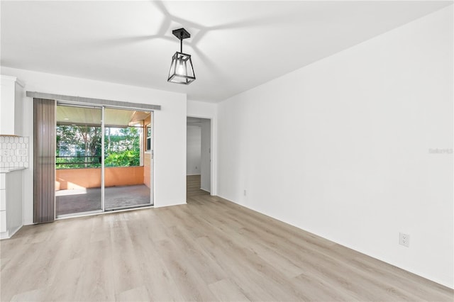 interior space with light hardwood / wood-style flooring