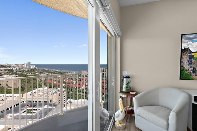 balcony with a water view