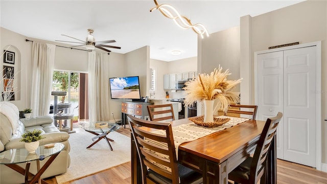 221 Aston Grande Dr, Daytona Beach, FL 32124 - dining area featuring ceiling fan and light hardwood / wood-style floors