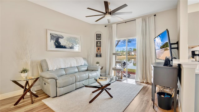 221 Aston Grande Dr, Daytona Beach, FL 32124 - living room with ceiling fan and light hardwood / wood-style flooring