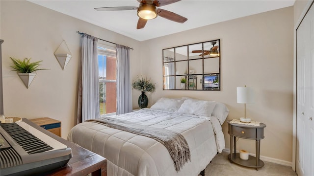 221 Aston Grande Dr, Daytona Beach, FL 32124 - bedroom with carpet floors, ceiling fan, and a closet