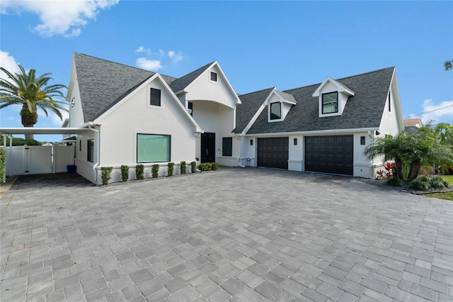 view of front of home featuring a carport and a garage