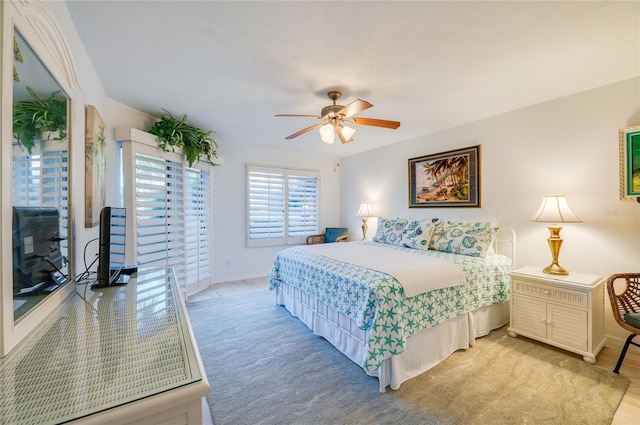 bedroom featuring ceiling fan