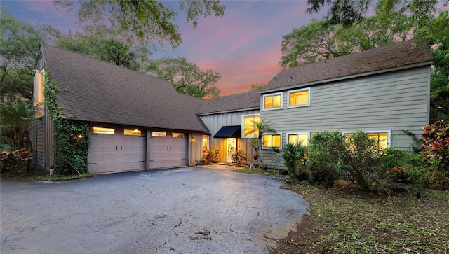 view of front of home featuring a garage