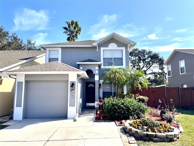 view of front facade with a garage