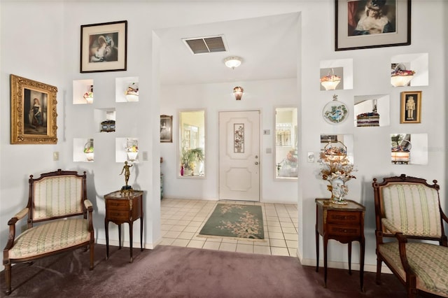 view of tiled foyer entrance