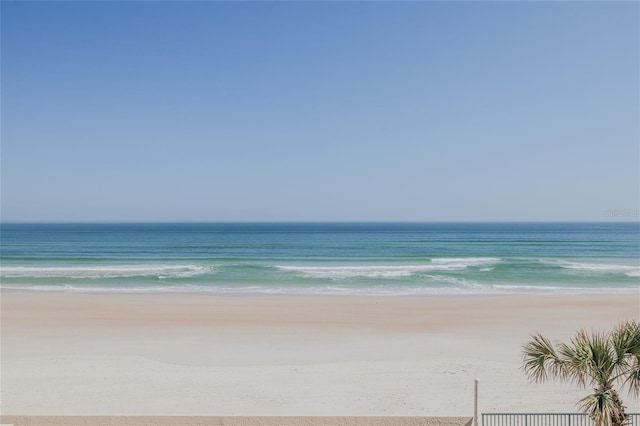 view of water feature featuring a beach view