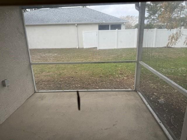 view of unfurnished sunroom