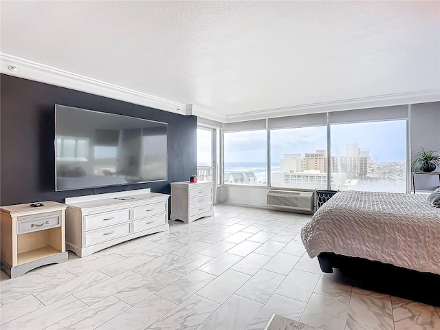 bedroom with a wall unit AC