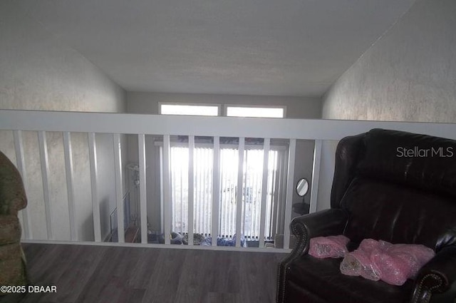 sitting room with hardwood / wood-style floors