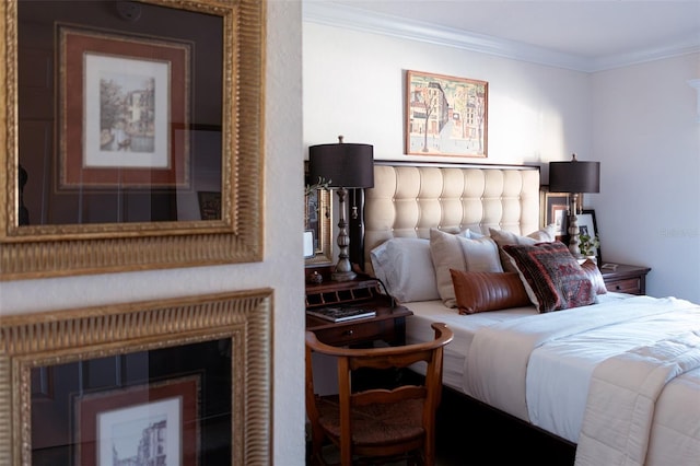 bedroom featuring ornamental molding