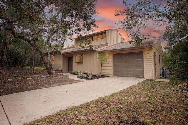 view of front of house with a garage