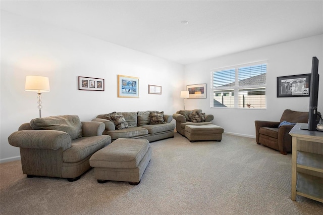 living room with light carpet